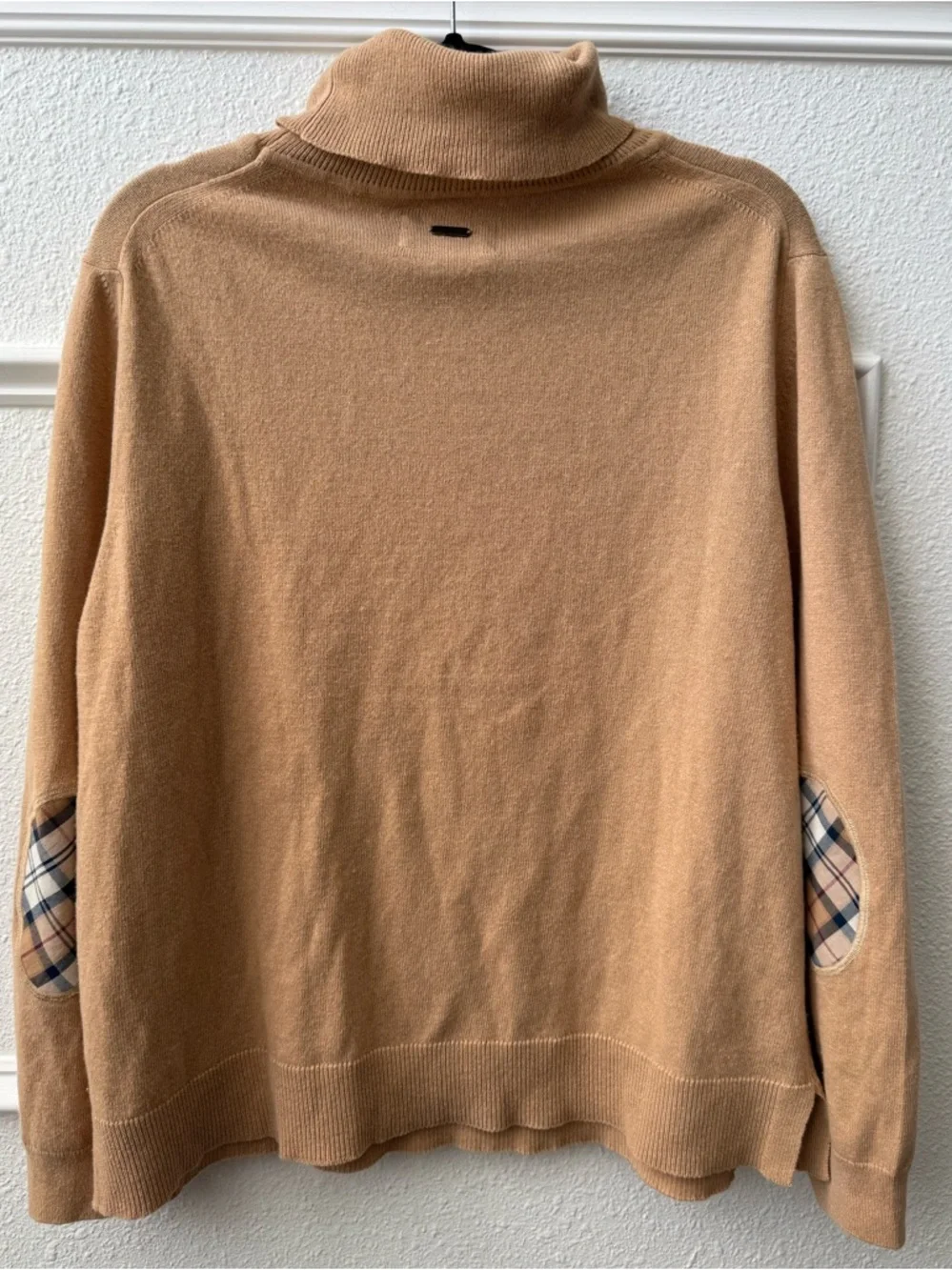 Barbour Pendle Roll Collar Wool Blend Camel Turtleneck US 14 - Picture 7 of 12